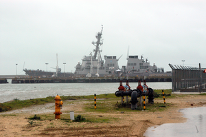 The U.s. Navy S Guided Missile Destroyer Uss Cole (ddg 67) Sits Moored At Pier 3 Naval Station Rota, Spain. Image
