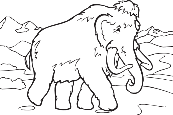 Coloring Book Mammoth clip art