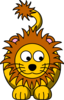 Lion Looking Right-down Clip Art