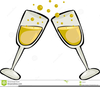 Toasting Flutes Clipart Image