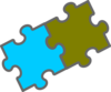 Blue Olive Puzzle Pieces Clip Art