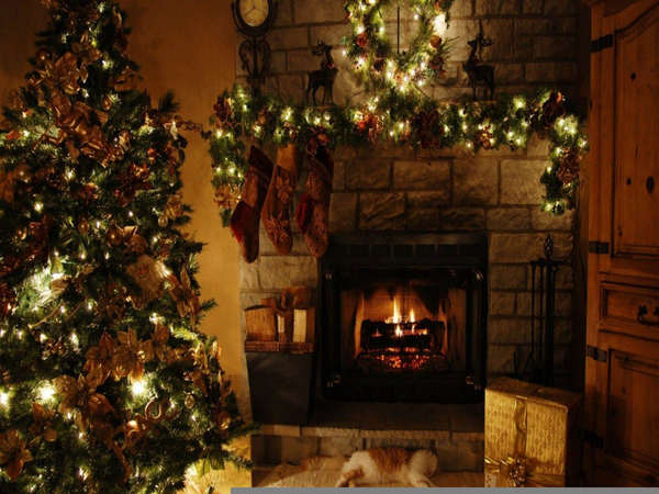 Christmas Fireplace Wallpapers | Free Images at Clker.com - vector clip art online, royalty free