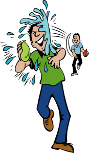 Water Balloon Throw And Hit Clip Art