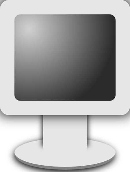 Computer Lcd Screen Icon Grayscale Clip Art