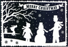 Shillouette Victorian Christmas Clipart Image