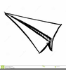 White On Black Sketch Airplane Clipart Image