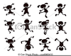 Clipart Silhouette Children Playing Image