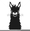 Llama Face Silhouette Image