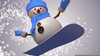 Ice Skating Snowman Clipart Image