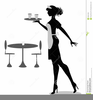 Waitress With Tray Clipart Image