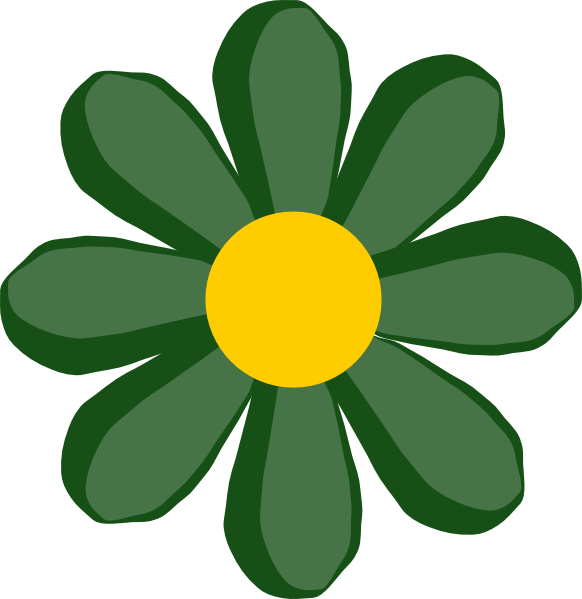 clip art flower. Green Flower clip art