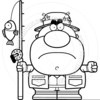 Fisherman Clipart Black And White Image