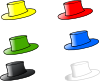Clothing Six Hats Clip Art