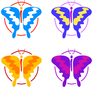 Butterfly Set Group Clip Art