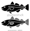 Stock Vector Vector Black Cod Fish Silhouettes Image