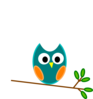 Blue And Orange Owl Clip Art