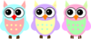 Pastel Baby Owls Clip Art