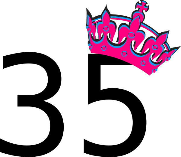 Pink Tilted Tiara And Number 35 Clip Art at Clker.com - vector clip art