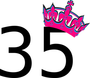 Pink Tilted Tiara And Number 35 Clip Art at Clker.com - vector