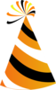 Orange And White Party Hat Clip Art
