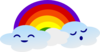 Rainbow With Clouds Clip Art