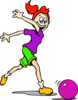 Girl Bowling Clip Art