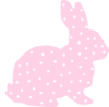Pink Bunny Polka Dot Silhouette Clip Art
