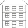 Three Story House Outline Clip Art