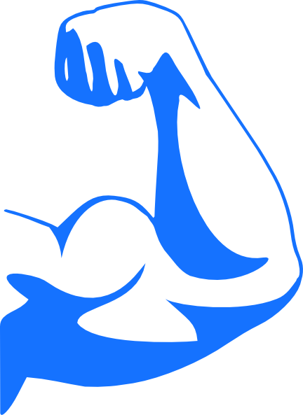 Strong Arm Blue Clip Art at  - vector clip art online, royalty  free & public domain