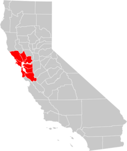California Bay Area County Map Clip Art