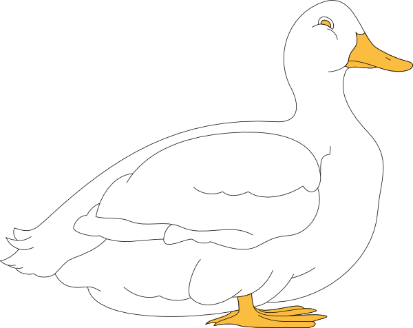 clipart black and white duck - photo #31