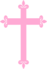 Pink Fleur Di Lis Cross Clip Art