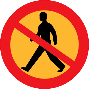 No Entry Sign With A Man Clip Art
