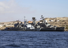 Chilean Tug Ach Galvarino (atf 66), French Frigate Fs Prairial (f 731), Chilean Frigate Ach Lynch (pfg 07) And Chilean Destroyer Ach Blanco Encalada (dlh 15) Rest Pier Side In Caldera, Chile Image