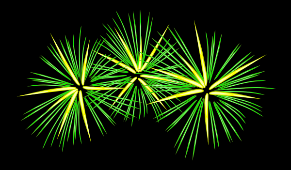 fireworks clipart black and white. Green And Yellow Fireworks