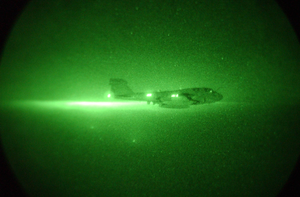 An Ea-6b Prowler Is Illuminated By Visible Moonlight During Blue Water Night Operations And Combat Maneuvering In Support Of Operation Iraqi Freedom Image