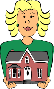 Real Estate Agent Holding House Clip Art