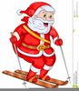 Santa Water Skiing Clipart Image