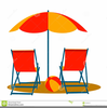 Beach Chairs Umbrellas Clipart Image