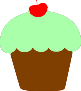 Mint Cupcake  Clip Art