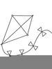 Kite Black And White Clipart Image