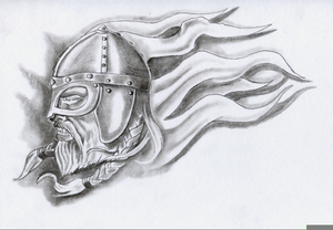 Viking Skull Drawing Image