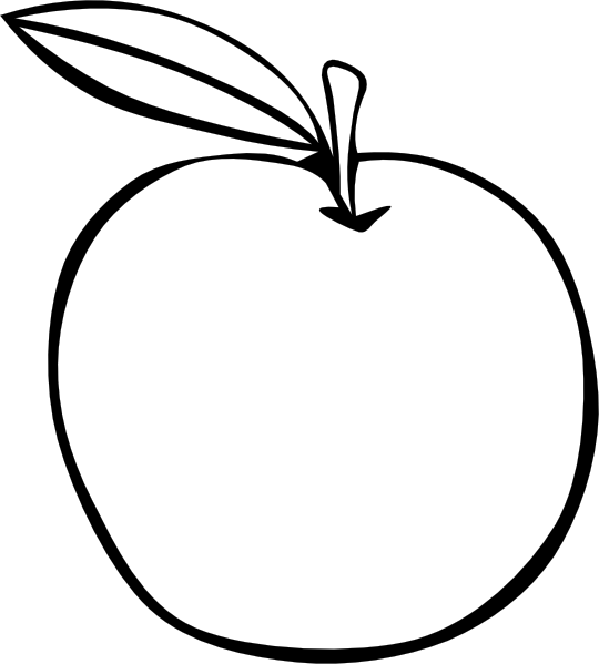 clipart of apple black and white - photo #45