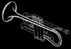 Trumpet White On Black Clip Art