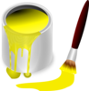 Yellow Paint With Paint Brush Clip Art