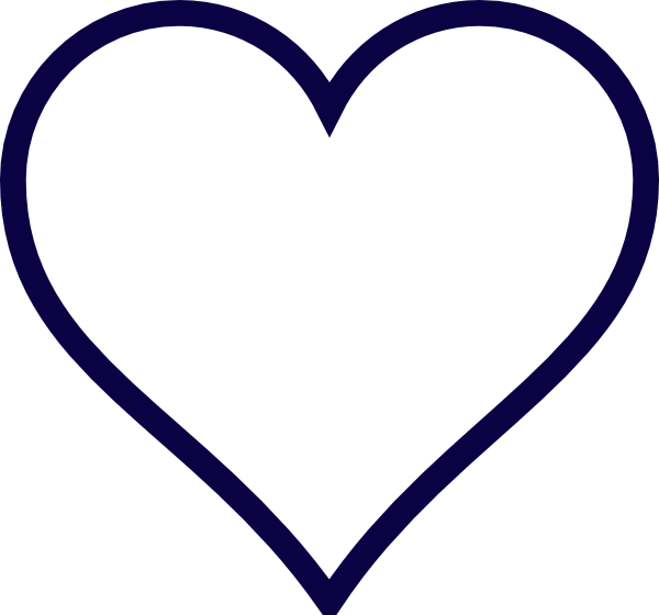 Midnight Blue Outline Heart Clip Art at Clker.com - vector clip art