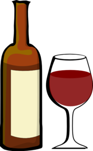 Glass Of Wine With Wine Bottle Clip Art