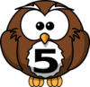 Number Owl 5 Clip Art
