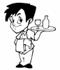 Cartoon Waitress Clipart Image
