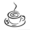 Coffee Mug Clipart Black White Image